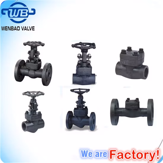 Dimensión de la válvula de globo de retención de compuerta RF forjada de alta presión de acero al carbono A105n/acero inoxidable/acero fundido con bridas